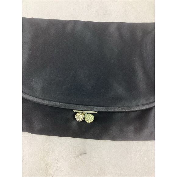 Vintage Coblentz Black Satin Clutch Purse Handbag - Picture 2 of 6